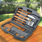 18-Piece BBQ Tool Set | Stainless Steel Grilling Accessories with Wooden Handles | Perfect Gift for Men & Women