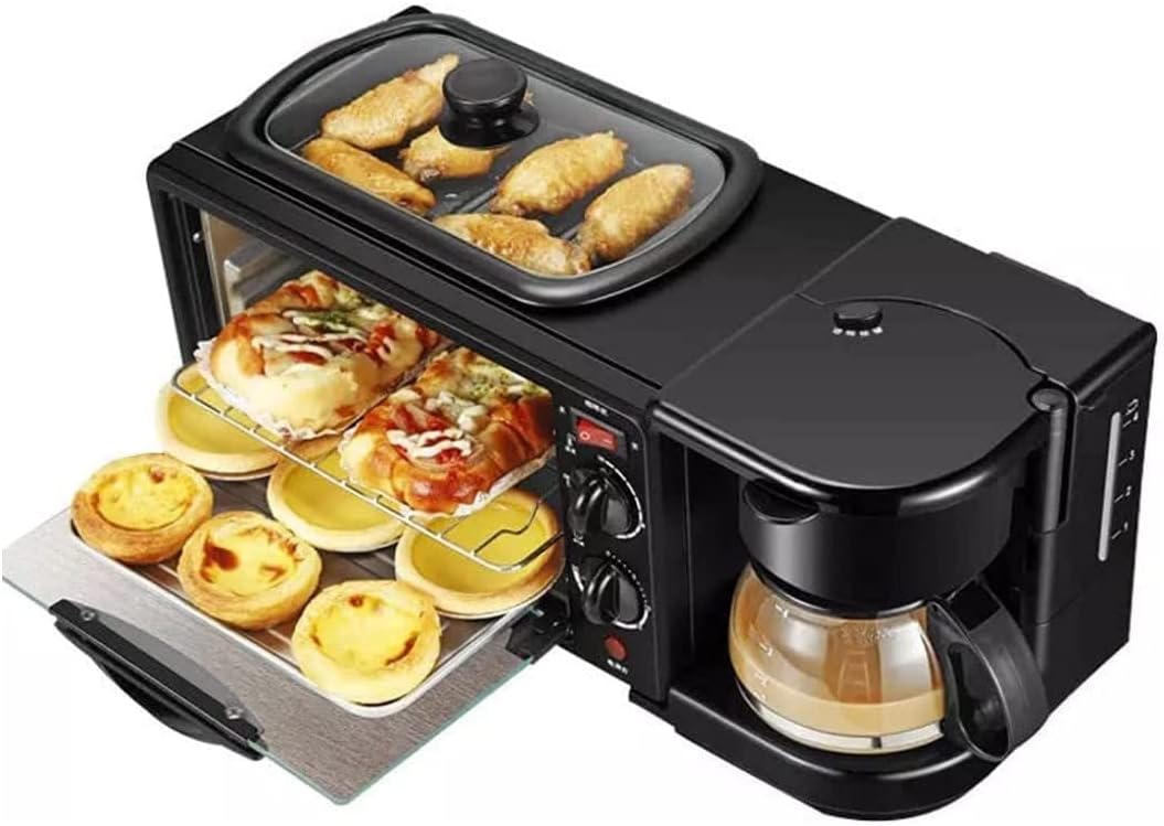 3-in-1 Multifunctional Breakfast Maker | All-in-One Coffee Maker, Toaster, and Griddle | Ultimate Morning Time-Saver | Compact & Efficient Design