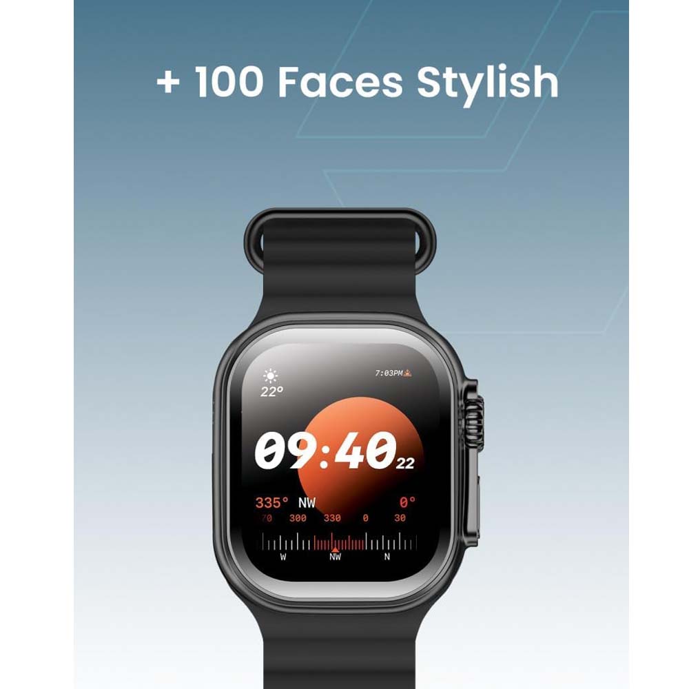 TC41 Curve Smartwatch - 2.01" AMOLED, AI Assistant, Bluetooth Calls, Wireless Charging, IP68, Fitness Tracker (Black)