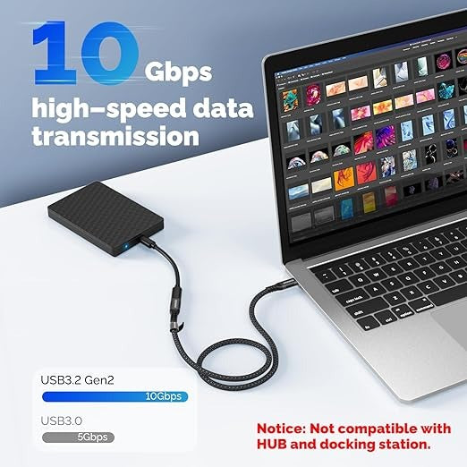 6ft USB C to USB Type C Cable | 60W PD Quick Charger Cable | 2 Meter Fast Charging & Data Sync | Durable & Flexible Design for USB-C Devices