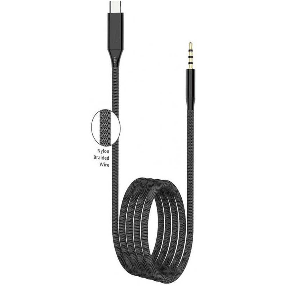 GAC-365 Type-C to 3.5mm Aux Audio Cable | 100cm Plug & Play Audio Cable | Durable Design for Car, Home, & On-the-Go Use | High-Quality Sound Output