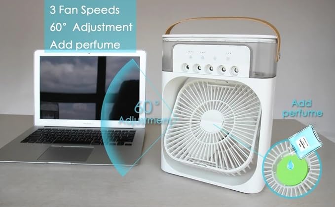600ml 2-in-1 Air Conditioner Humidifier | Compact Cooling & Aroma Diffuser