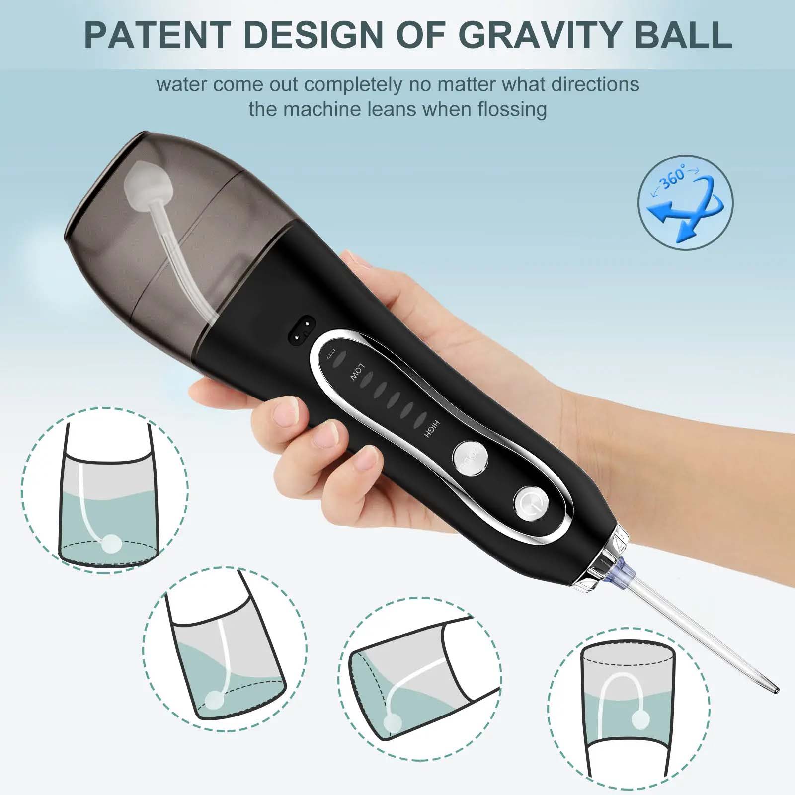 Portable Dental Water Flosser – Rechargeable Oral Irrigator with Bag, IPX7 Waterproof, Perfect for Home and Travel