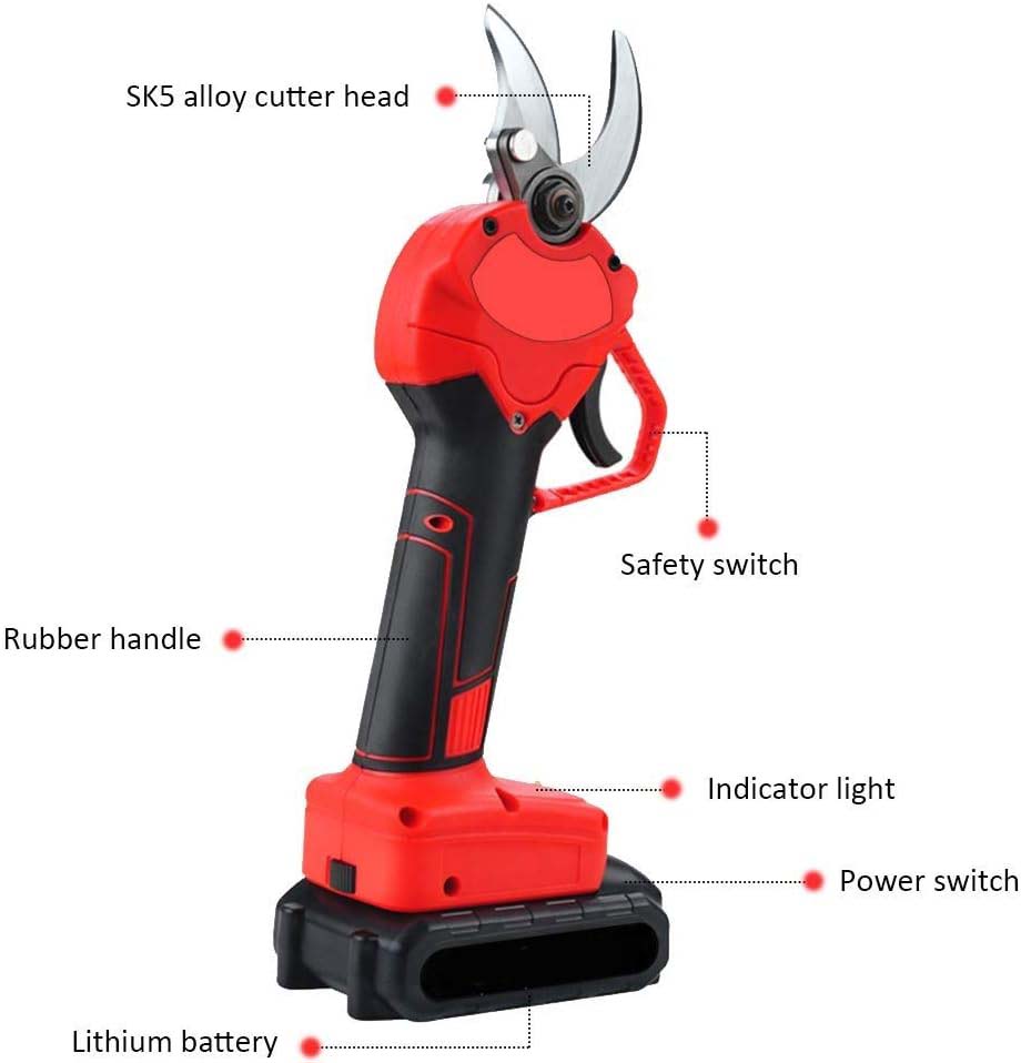 Cordless Electric Pruning Shears | Garden Tree Branch Pruner with 30mm Cutting Diameter | Ergonomic ABS Handle & Lightweight Design