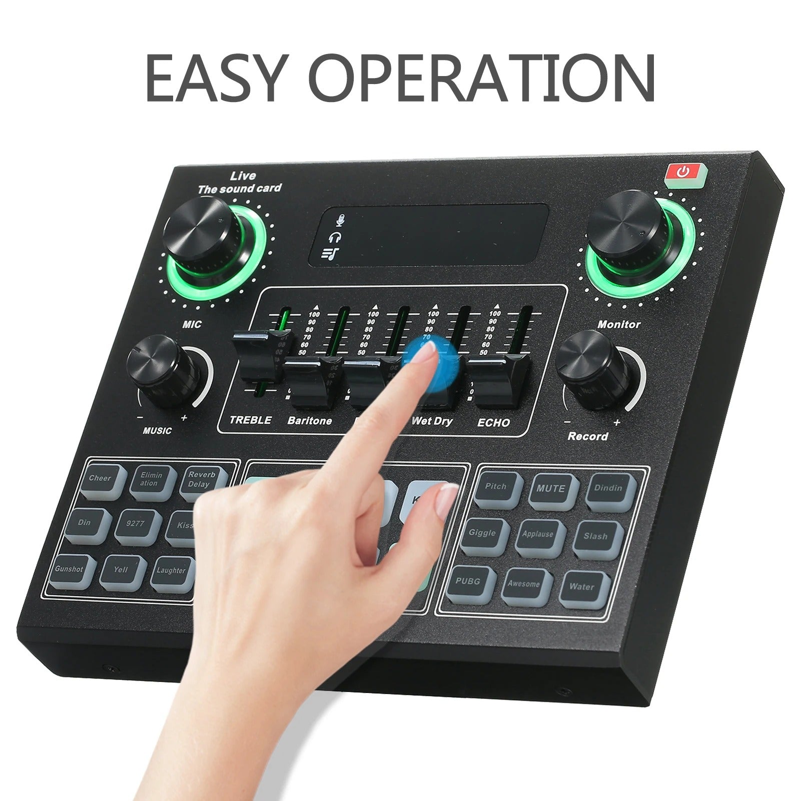 V9 Live Sound Card BT – Bluetooth Audio Mixer with Sound Effects for Mobile Broadcasts & Singing