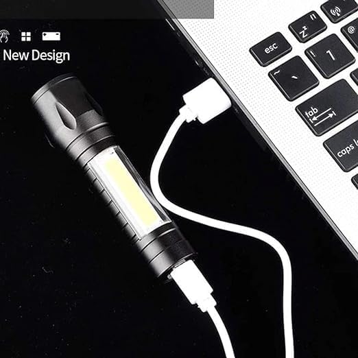 Adjustable Focus Torch Flashlight | Water-Resistant, 5 Modes for Camping & Emergencies