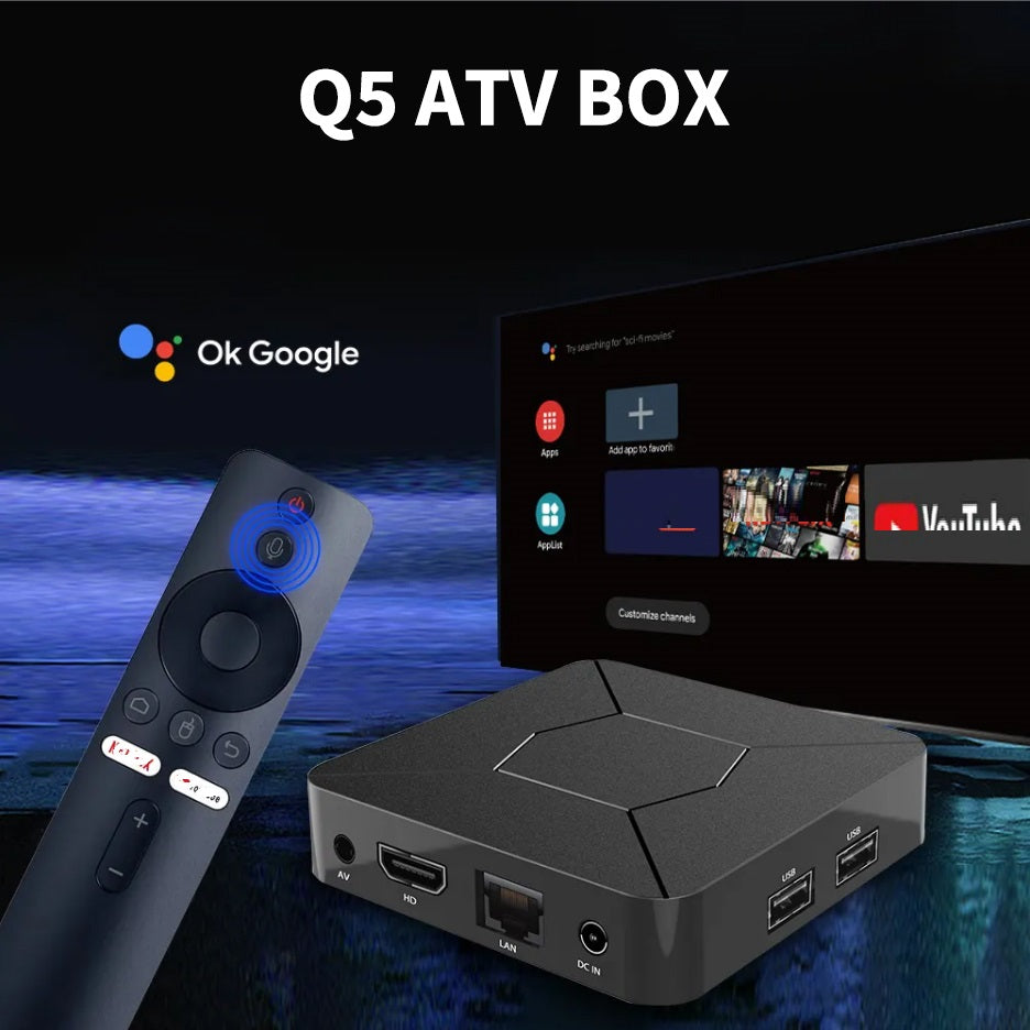 Q5 Android 10.0 OS 4K Smart TV Box | Allwinner H313 Media Player with 2GB RAM & 8GB Storage | Compact Home Theater Solution
