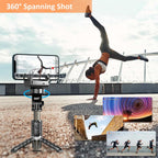 Q18 Mobile Phone Selfie Stick – Anti-Shake Gimbal Stabilizer with Built-In Fill Light, Rechargeable Battery, and Universal Smartphone Compatibility