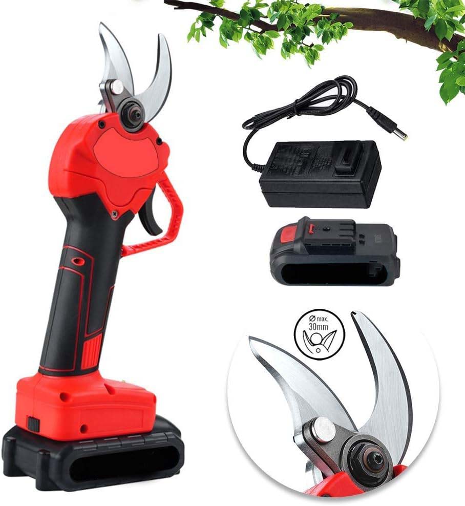 Cordless Electric Pruning Shears | Garden Tree Branch Pruner with 30mm Cutting Diameter | Ergonomic ABS Handle & Lightweight Design