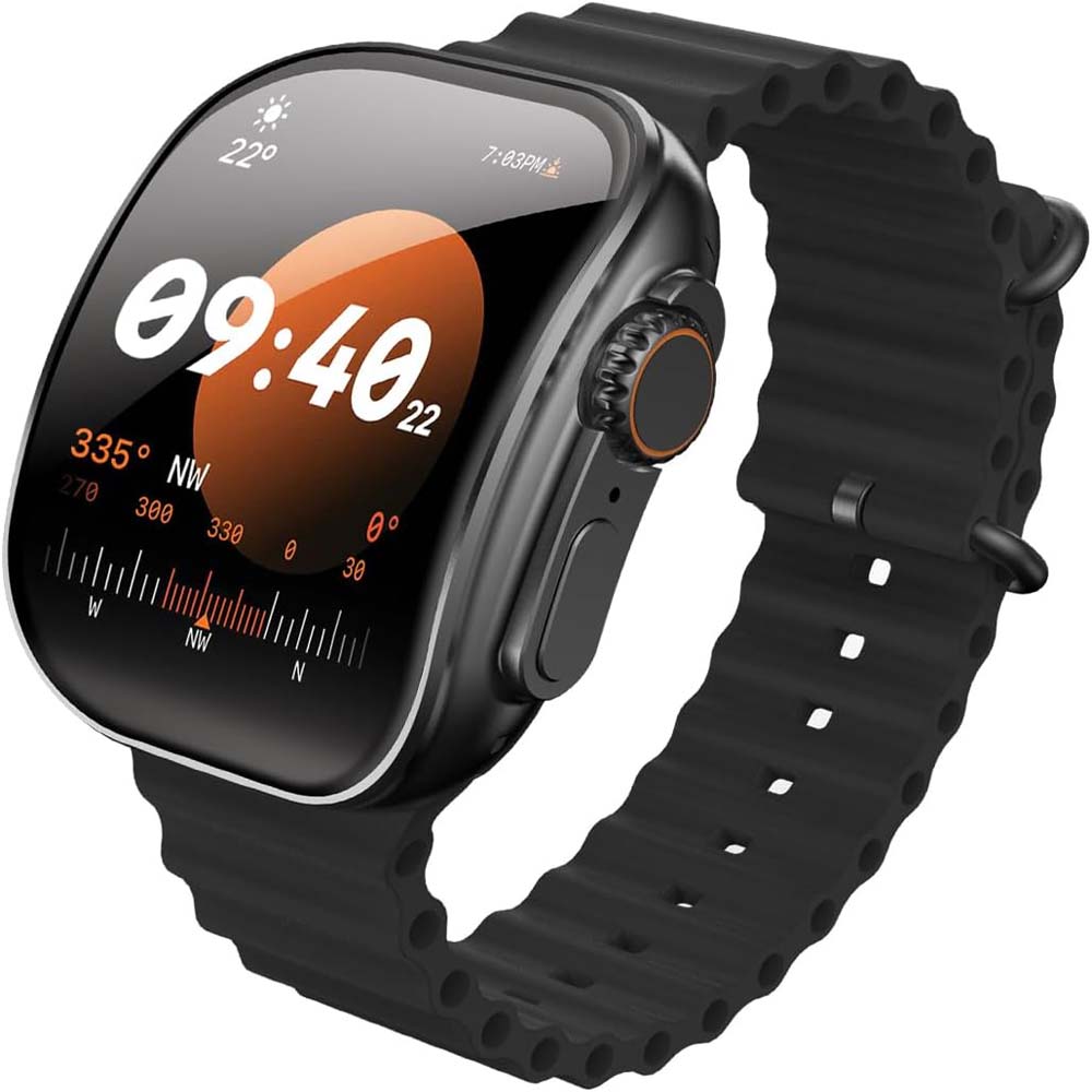 TC41 Curve Smartwatch - 2.01" AMOLED, AI Assistant, Bluetooth Calls, Wireless Charging, IP68, Fitness Tracker (Black)