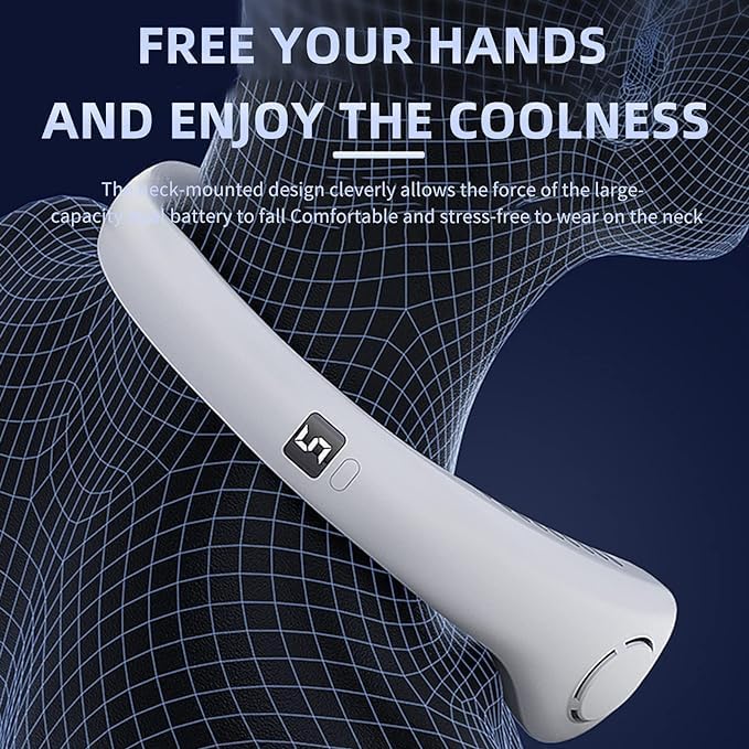 Foldable Neck Fan | Portable Personal Cooling System with 22 Air Outlets | Stay Cool Anytime, Anywhere