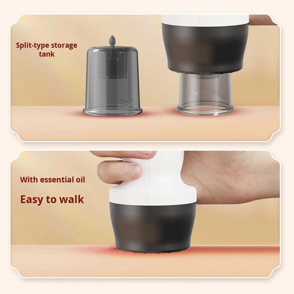 Electric Cupping Massager & Scraping Instrument. Rechargeable muscle pain relief for neck, back, arms & legs. Portable design.