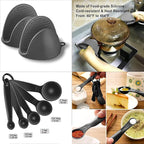 19-Piece Silicone Cooking Utensils & Knife Set | Black Kitchen Tools with Knives, Cutting Board, & Storage Block