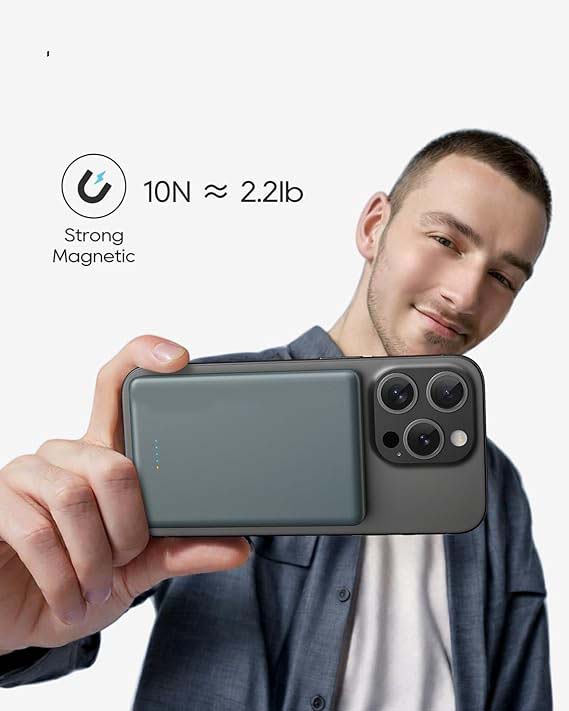 MagSafe External Battery – 5000mAh Magnetic Wireless Portable Charger with Fast Charging Technology