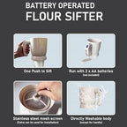 Electric Flour Sifter – Battery-Operated Steel Mesh Sieve for Easy Baking & Pastry Making