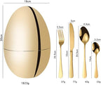 24-Piece Cutlery Set – Luxury Stainless Steel Scandinavian Style Tableware (Gold Finish)
