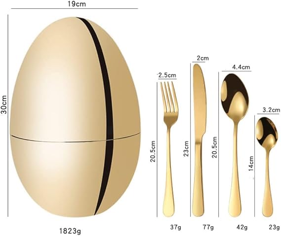 24-Piece Cutlery Set – Luxury Stainless Steel Scandinavian Style Tableware (Gold Finish)
