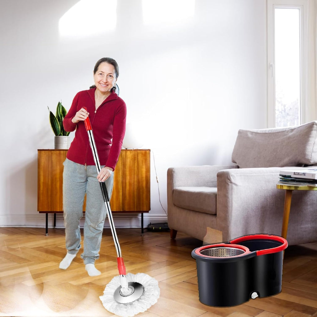 Easy Spin Mop & Bucket Set | 360° Rotating Mop with Stainless Steel Handle