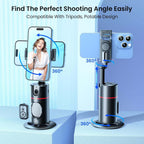 Tripod with Fill Lights – Smart 360° Rotation, Gesture Control, Detachable Remote, and Adjustable Lighting for Vlogging and Live Streaming