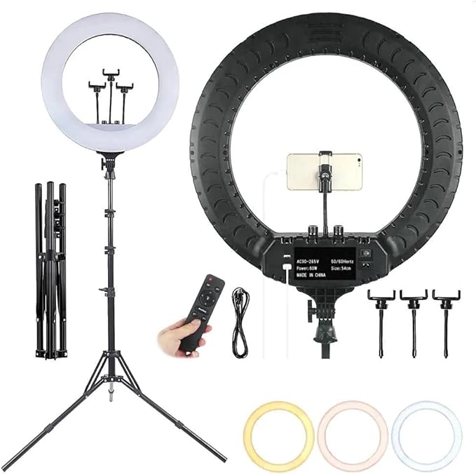 RL-21 Inch Special Ring Fill Light | Professional Lighting for Live Broadcast & Anchors | Adjustable Brightness with Stand
