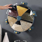 Wall-Mounted 6-Grid Dry Food Dispenser | Cereal, Rice, Snack & Grain Storage | Transparent, Food-Grade Container with Portion Control