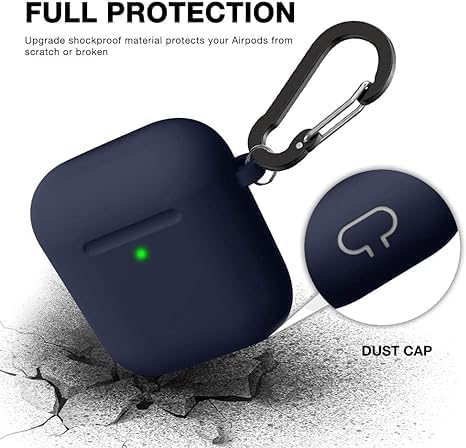 Soft Silicone Protective Case Cover for AirPods 2 & 1 | Durable & Stylish | Midnight Blue