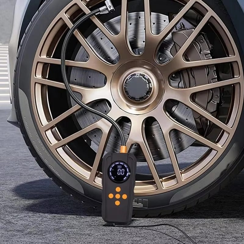 Portable 12V 150PSI Wireless Car Air Compressor | LED Display & Automatic Shut-Off | Compact Tire Inflator for Cars, Bikes & Sports Equipment