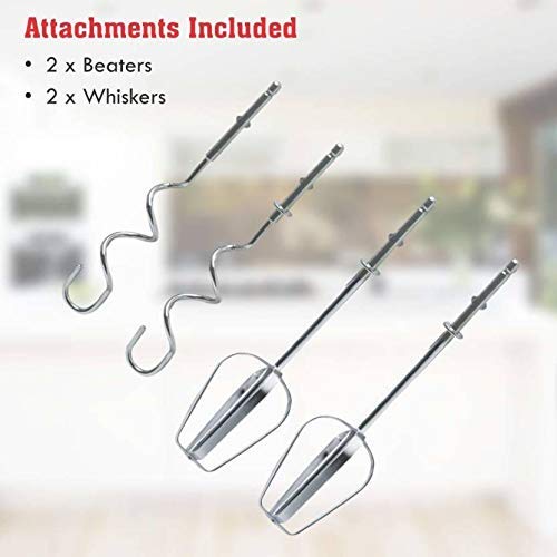 Compact Hand Electric Mixer & Blender | 7-Speed Kitchen Hand Mixer with Stainless Steel Beaters & Dough Hooks