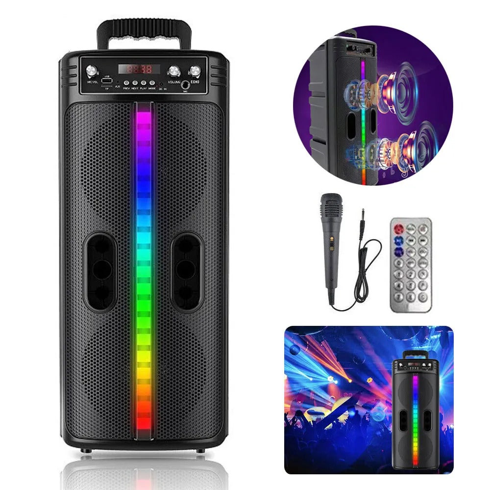 Portable 8-Inch Trolley Speaker – Bluetooth, Powerful Bass, USB/AUX Connectivity for Outdoor Events