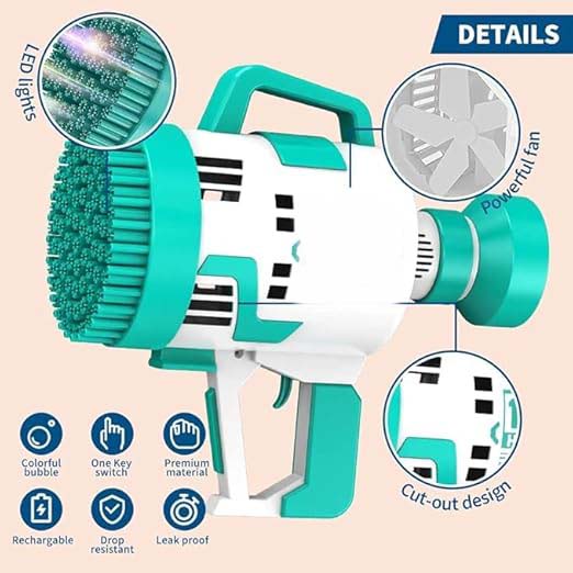 108 Holes Bubble Machine Gun | Ultimate Bubble Blitz for Summer Fun | High-Output Bubble Maker for Kids and Adults
