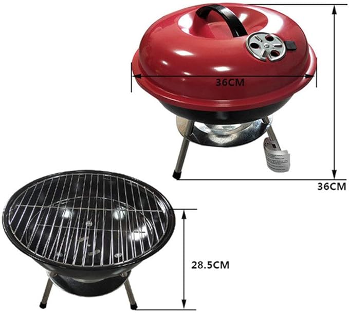 Large Charcoal Barbecue with Wheels | Stainless Steel Grill for Outdoor Family BBQ Parties | Durable & Portable Design