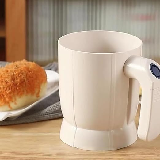 Electric Flour Sifter – Battery-Operated Steel Mesh Sieve for Easy Baking & Pastry Making