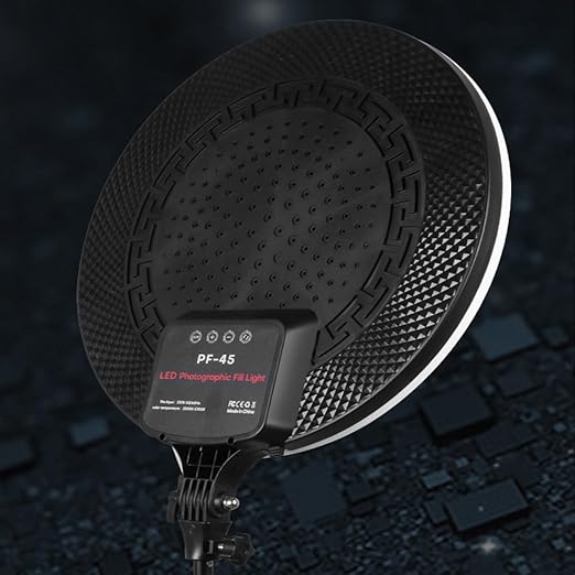 PF-45 Photography Light – 18" 60W High-Brightness Circular Fill Light for Pro Streaming & Beauty