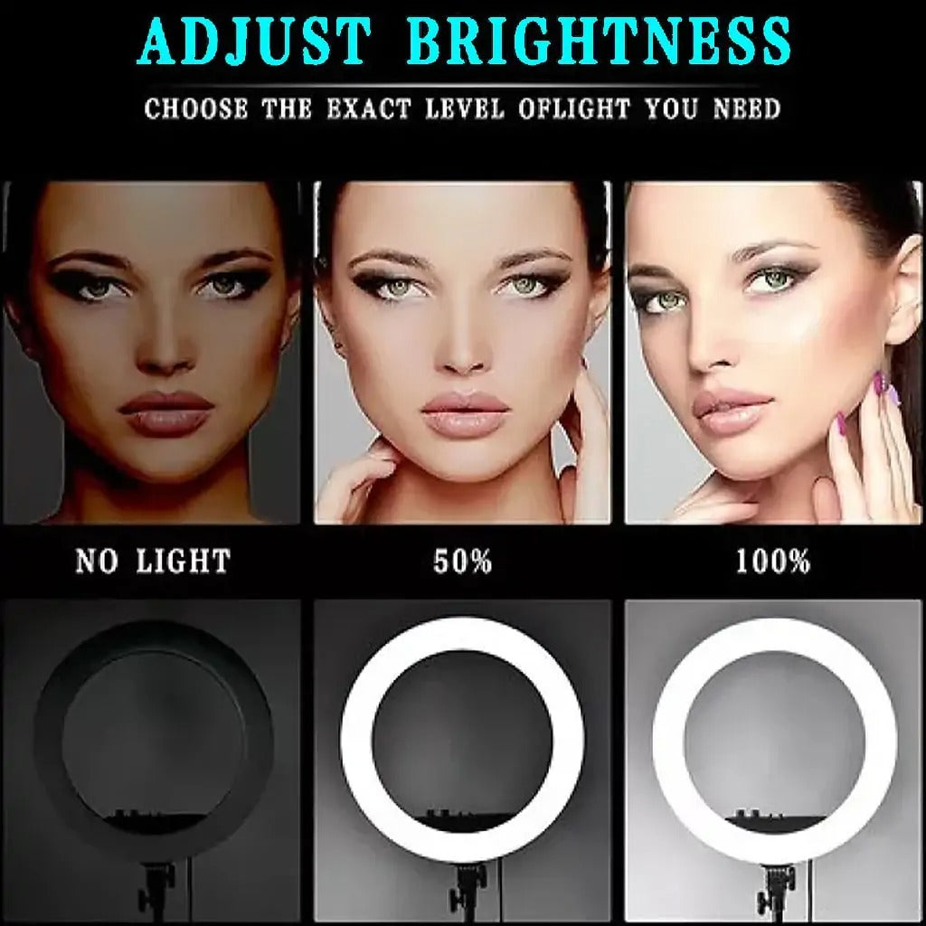 14-Inch Selfie Ring Light & Tripod – Adjustable Lighting with 3 Phone Holders