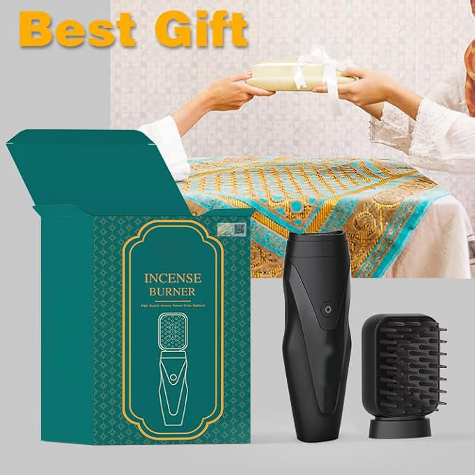 Electric Comb Incense Burner | Black Oud Arabic Hair Bakhoor Comb for Aromatic Styling