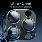 Camera Lens Protector for iPhone 16 Pro/Pro Max | 9H Tempered Glass with Matte Metal Plate