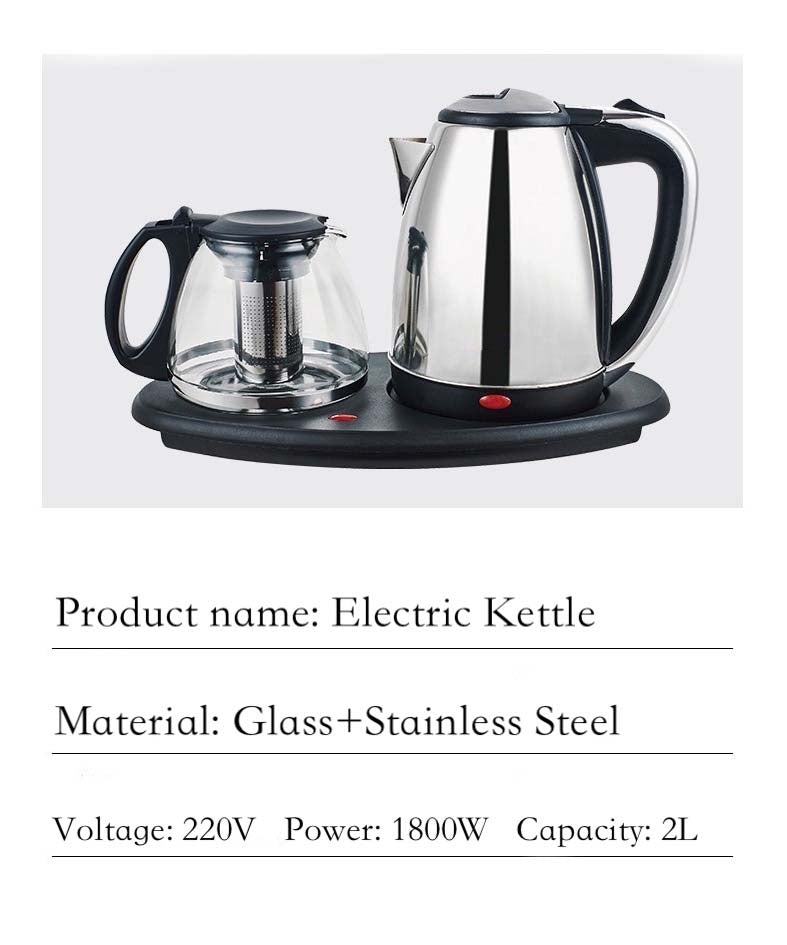 1800W 2-in-1 Electric Kettle & Tea Maker | Stainless Steel, Auto Shut-Off, 1.8L Capacity