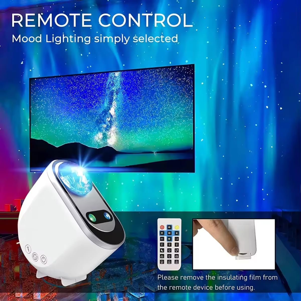 Galaxy Star Projector – 3-in-1 Aurora Borealis LED Light Projector with Bluetooth Speaker, White Noise, and Customizable Lighting Modes