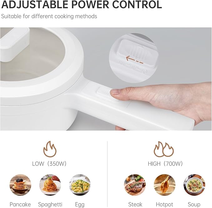 800W Mini Electric Cooker | Portable Hot Pot with Safety Features | Ideal for Travelers & Home Cooks | Multipurpose Cooking Solution | Compact & Efficient Design