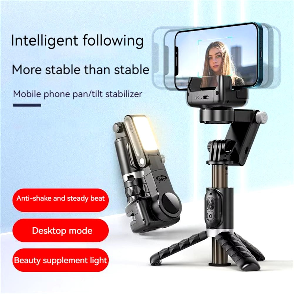 Q18 Mobile Phone Selfie Stick | Anti-Shake Gimbal Stabilizer, Single-Axis Tripod & Fill Light | Ultimate Handheld Content Creation Tool