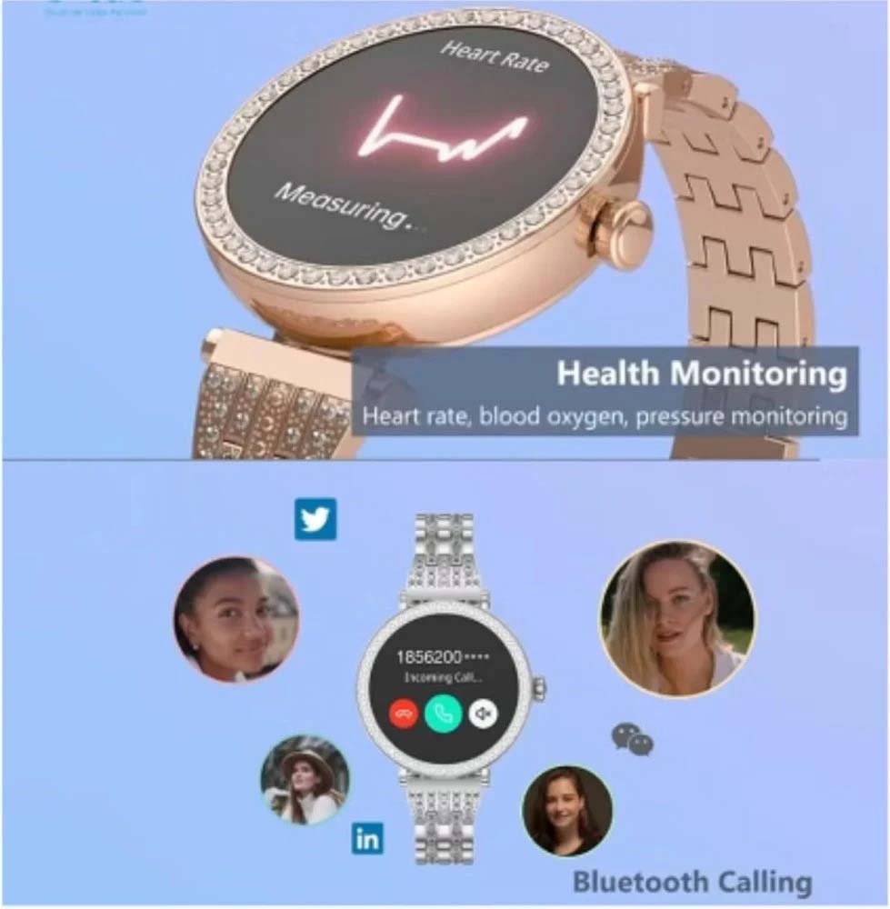 GT10 Diamond Smartwatch | 1.2" AMOLED Display | Heart Rate, Sleep & Menstrual Tracking | Compatible with Android & iOS | 200mAh Long-Lasting Battery