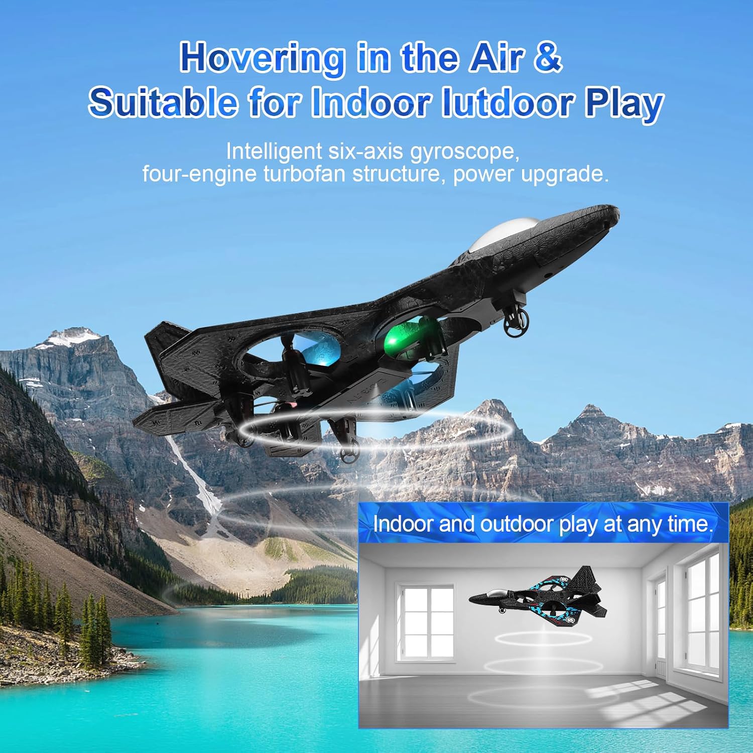 RC Aeroplane | 2.4GHz Remote-Controlled Fighter Plane with LED Lights