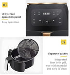 6L Multifunctional Digital Touch Air Fryer – 2400W Sleek Black Design for Healthier Cooking
