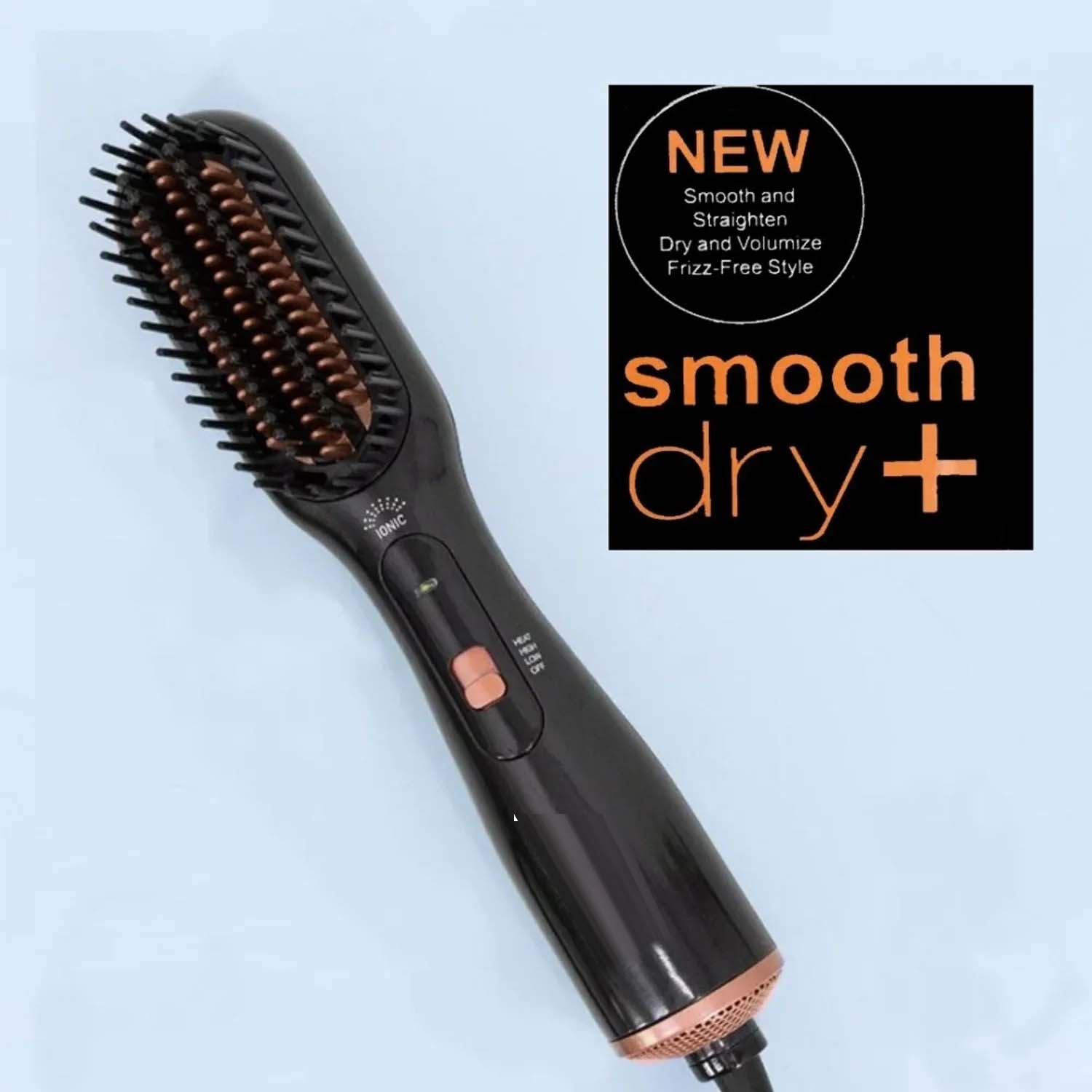 Professional 3-in-1 Hair Styling Brush | Hair Dryer, Straightener & Volumizer with Ionic Technology | Multiple Heat Settings for All Hair Types