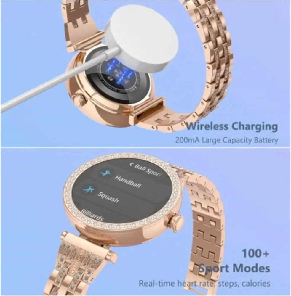 GT10 Diamond Smartwatch | 1.2" AMOLED Display | Heart Rate, Sleep & Menstrual Tracking | Compatible with Android & iOS | 200mAh Long-Lasting Battery