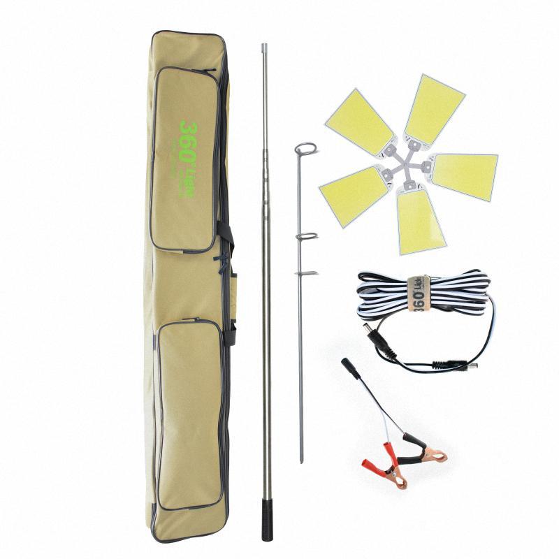 360° LED Camping Light | Adjustable RF-Controlled Fishing Rod Lamp | 12V Multifunction Outdoor Light