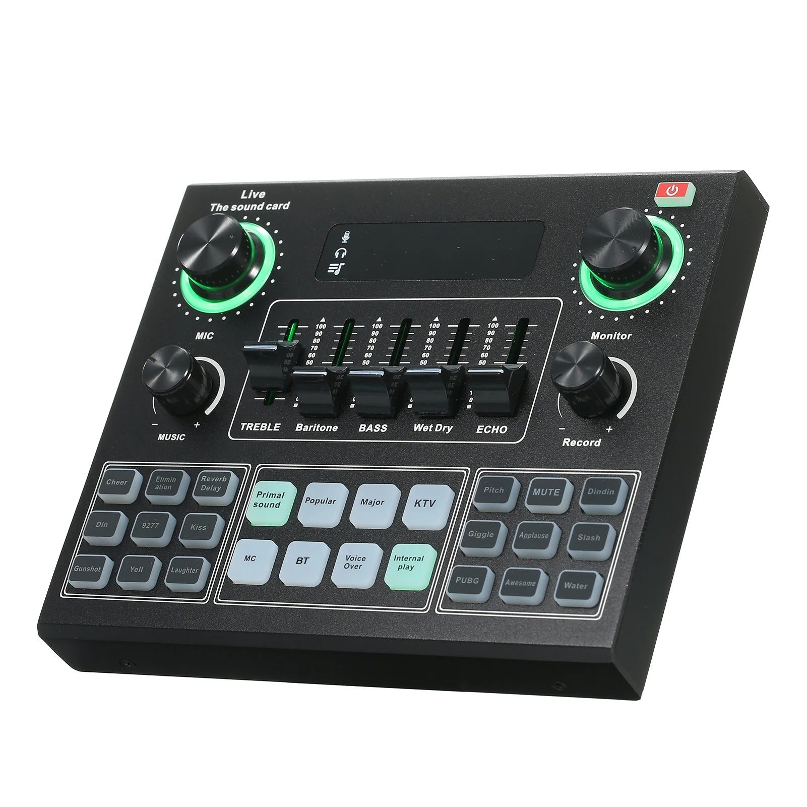 V9 Live Sound Card BT – Bluetooth Audio Mixer with Sound Effects for Mobile Broadcasts & Singing