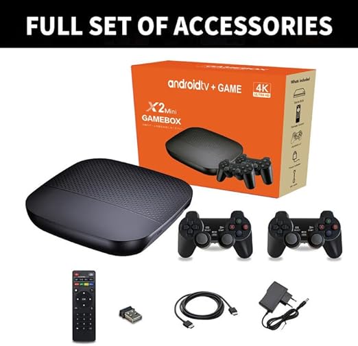 Game TV Box – 4K HD 3D Retro Video Game Console | 64GB & 128GB Storage | 35,000 Classic Games | Smart TV Box
