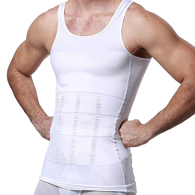 Men’s Slimming Body Shaper Compression Shirt | Abdomen Slimming Vest | Tummy Control Waist Shaper | Breathable and Comfortable | Muscle Support Shaping Tee