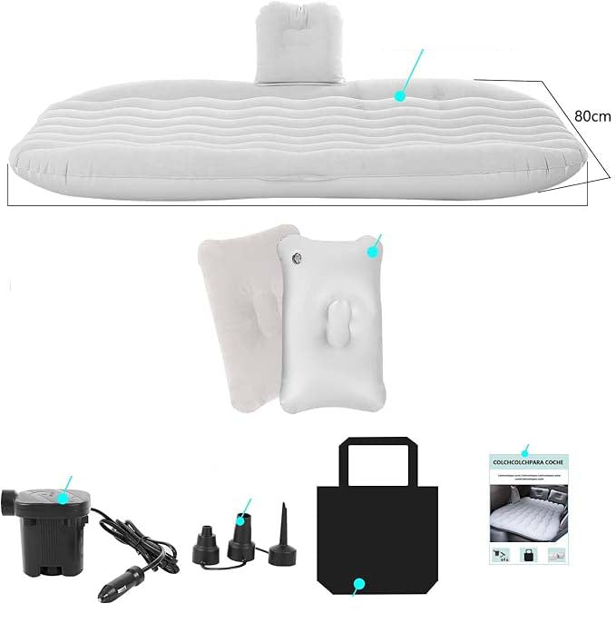 Car Air Mattress | Portable Inflatable Camping & Travel Bed | Comfortable Resting Mat for Car Backseat | Easy to Inflate & Store